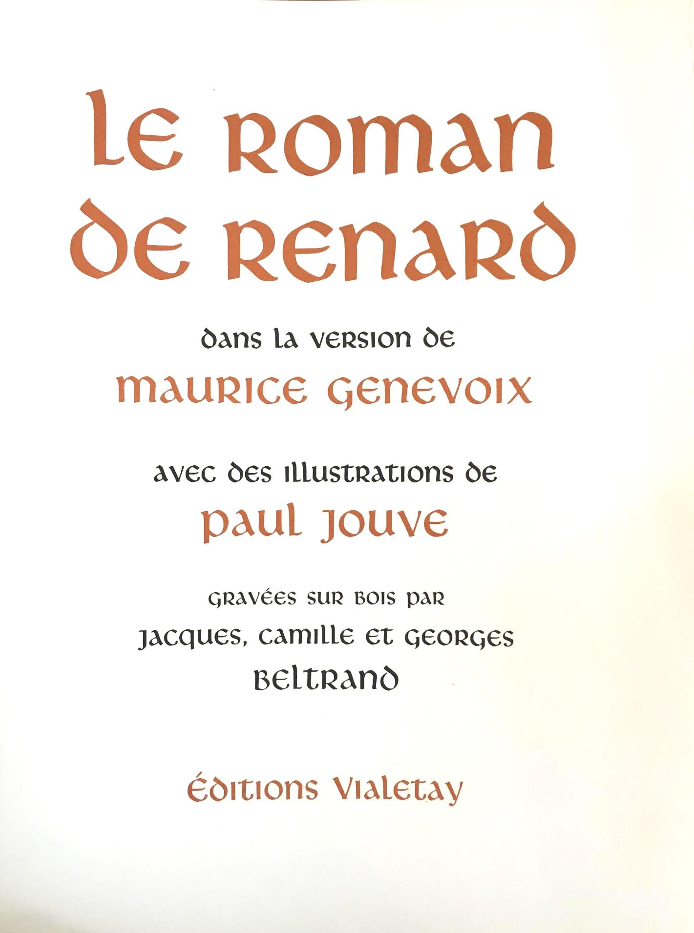 Le roman de renard, dans la version de Maurice Genevoix, 1959.